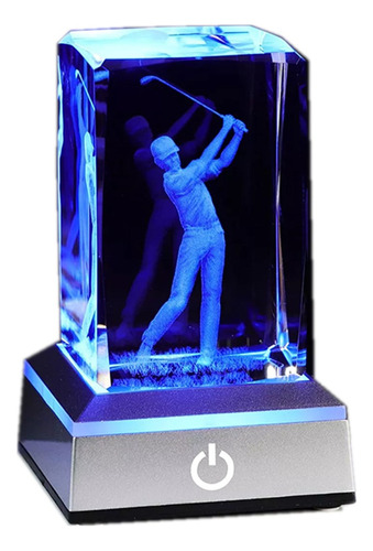 Figura De Golf De Cristal En 3d, Regalo De Golfista Para Hom