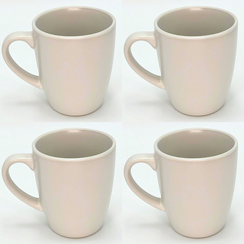 Taza Mug 380ml Blanco 4 Unidades Cerámica Goldsky