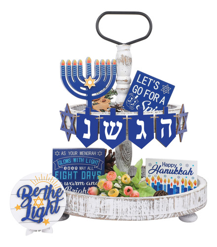 Uego 11 Cartel Madera Hanukkah Grada Para Decoracion Mesa Fe