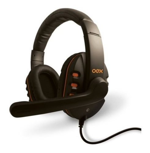 Headset Oex Action Preto Com Laranja Hs-200