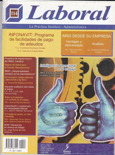 Revista Laboral Núm. 114 | Infonavit E Imss