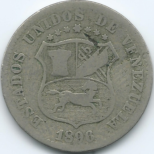 Moneda De 12½ Céntimos 1896 ( Difícil Locha )