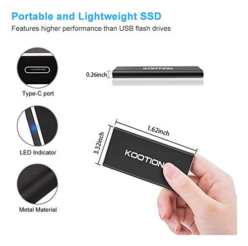 Disco Duro Externo Ssd Kootion 1tb Usb 3.1 Type-c