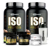 Comprar Combo 2 Whey Isolado+ 2 Bcaa+ 2 Creatina+2 Glutamina+ Shaker Sabor Baunilha