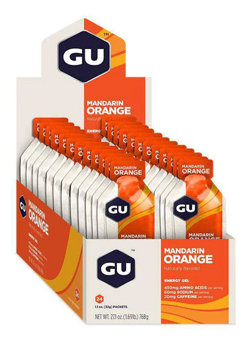 Caja De 12 Geles Gu Mandarin Orange Gel Energético Naranja