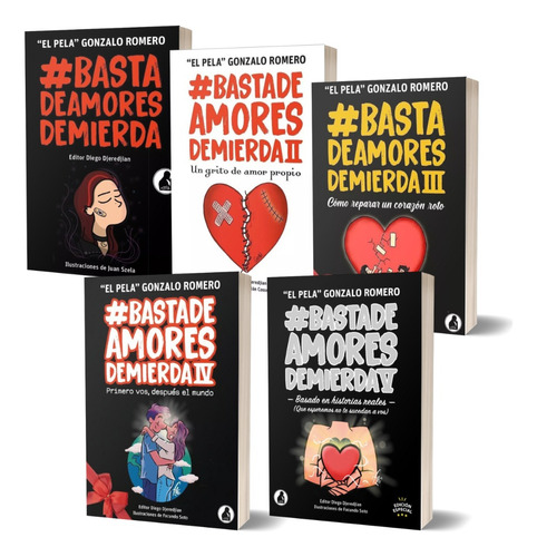 Pack Basta De Amores De Mierda 1 2 3 4 Y 5 - Pela G. Romero