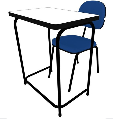 Conjunto Escolar Mesa S/ Porta Livros E Cadeira Secretária