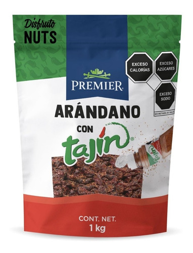 Arándano Enchilado Con Tajin 1kg Premier Snacks Saludable