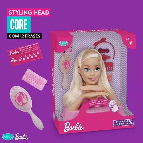 Boneca Barbie Busto Styling Head Frases Penteados Maquiagem - R$ 265