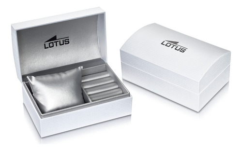 Reloj Mujer Lotus Caja Cuadrada Color Plateado Con Azul