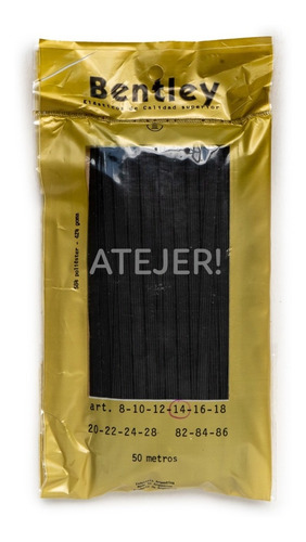 Imagen 5 de 8 de Elástico Liso Marca Bentley - Art 14 De 6mm X 50 Mts Negro