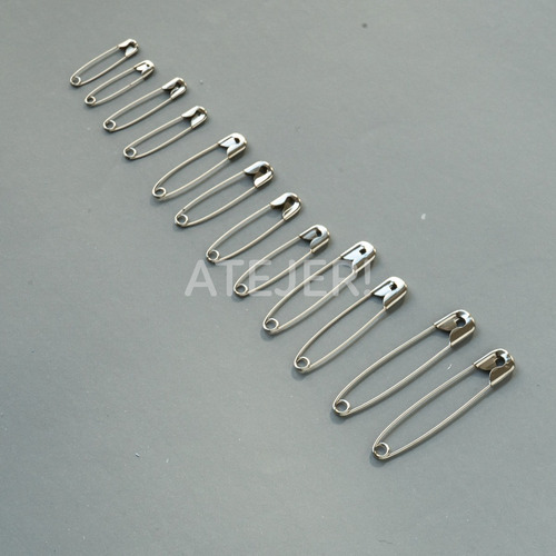 Imagen 2 de 9 de Alfiler De Gancho Surtido Marca Silver Blister X 12 Unidades