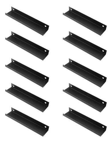 Cabinet Finger Pull, 10 Unidades, Borde Negro, Moderno, Alea