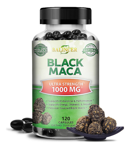 Raíz De Maca Negra Pura: Concentración Máxima De 1000 Mg Por