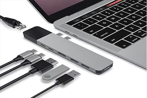 Hubs Usb Satechi Adaptador Do Type-c Hub Pro De Aluminio Mac