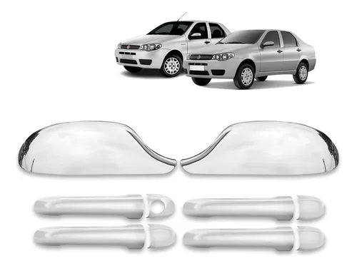 comprar Kit Aplique Cromado Maçaneta Retrovisor Siena G3 G4 2009