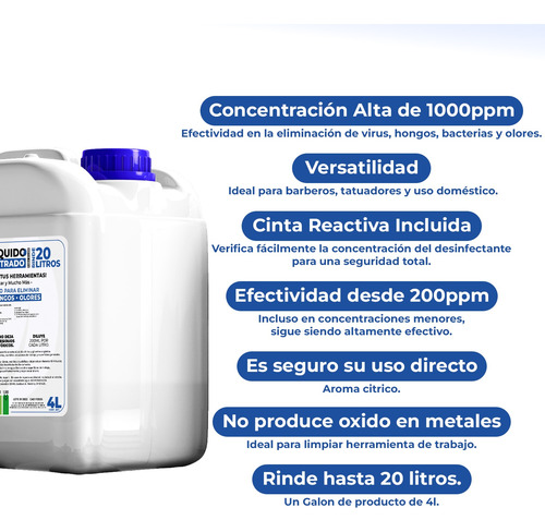 4l Desinfectante Concentrado Para Diluir