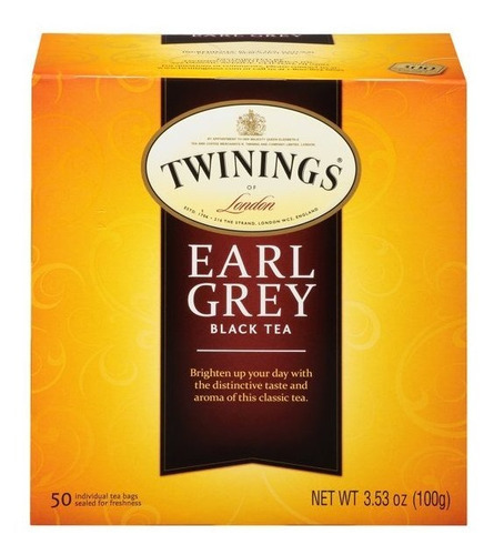Te Negro London Black Tea Earl Grey Twinings 100 Bolsitas