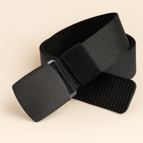 Cinto Com Fivela De Engate Rapido Sem Metal Nailon Regulavel Cor Preto Tamanho 125