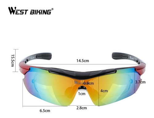 Imagen 5 de 8 de Lentes Anteojos Ciclismo Polarizados West Biking + Repuestos