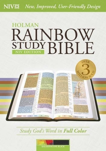 Arco Iris Niv Estudio Biblia Caleidoscopio Cuero Negro Toque