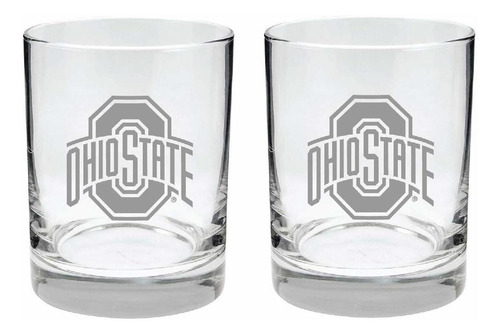 Ohio State Buckeye Juego 2 Cristal Grabado Acabado