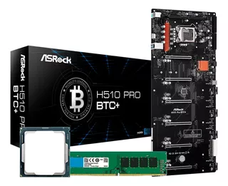 COMBO MINERIA ASROCK H510 PRO BTC + CELERON G5925 + 4GB RAM