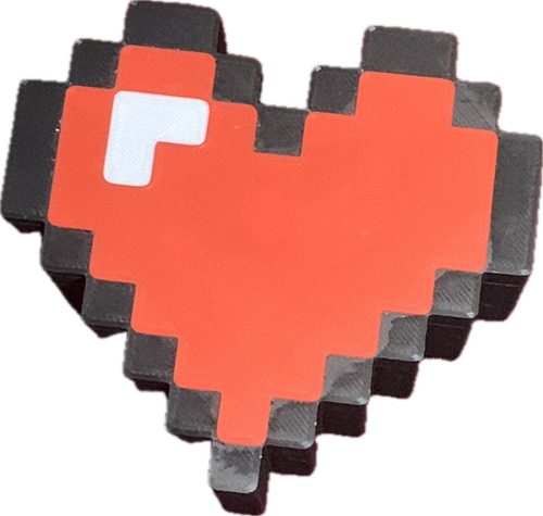 Caja Contenedor Multiuso Corazon Pixel Zelda. 3d Minecraft