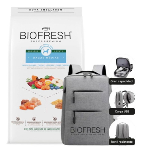 Alimento Biofresh Super Premium Adulto De Raza Mediana 15kg
