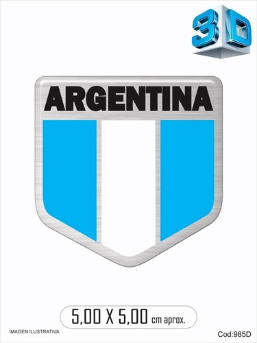 Calco Bandera Argentina Resinada Dome