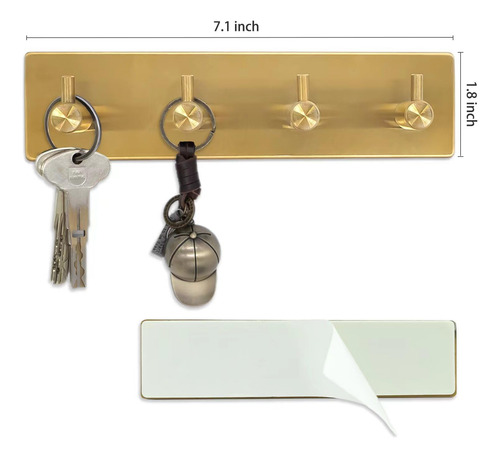 Soporte Autoadhesivo Para Llaves De Pared Con 4 Ganchos Dora