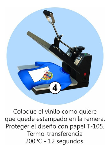 Imagen 6 de 6 de Vinilo Sublimable Textil Termotransferible Camiseta