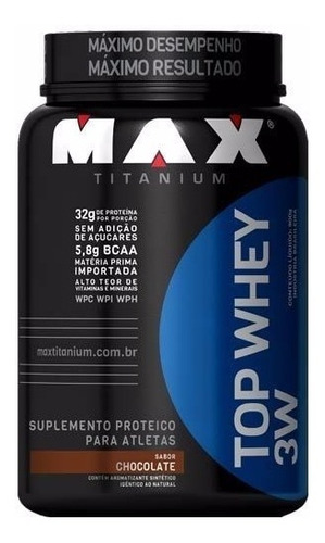  Top Whey 3w (900g) Max Titanium - Promoção + Brinde
