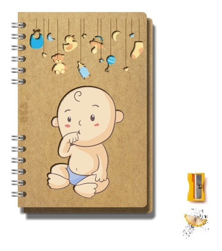 Imagen 1 de 3 de Libreta Personalizada Baby Shower Niño Regalo