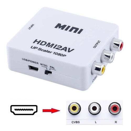 Adaptador Convertidor 1 Hdmi A 3 Rca Audio Y Video Cable Usb