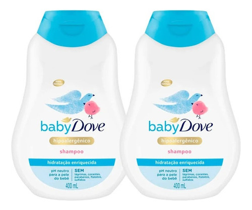 Shampoo Dove Baby Hidratação Enriquecida 400ml Kit 2 Unid.