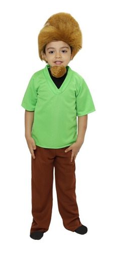 Disfraz Shaggy Original Scooby Doo Con Peluca Y Barba Infantil Niño