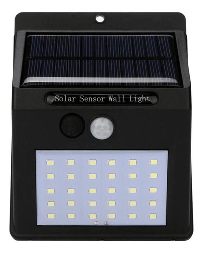 Lampada Solar De Parede 30 Leds Sensor Presença E Movimento
