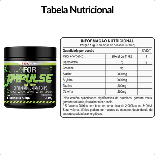 Combo 5x Abduzido + 5x For Impulse Pre Treino Sabor Limonada suíça