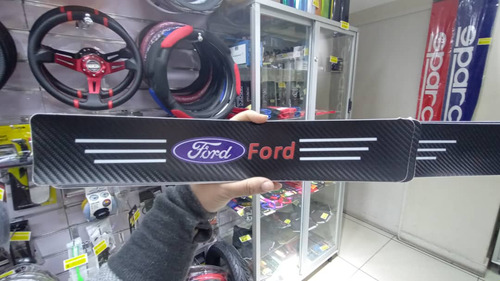 Cubre Socalo Pisaderas Pegatina Fibra Carbono Ford