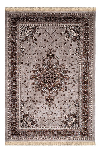 Tapete Tabriz Indiano 250x300cm 2,50x3,00m Tipo Persa Belga Cor Marrom-claro Desenho Do Tecido Clássico