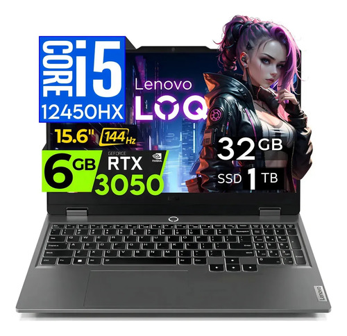 Lenovo Loq 15irx9 I5-12450hx 32gb 1tb Ssd 144hz Fhd