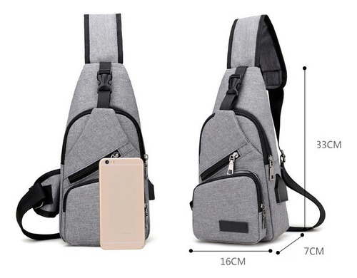 Hombres Bolso De Hombro Usb Carga Anti Robo Seguridad Para V