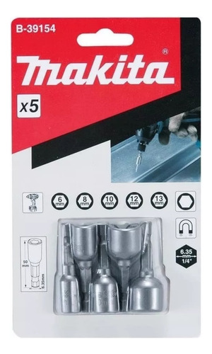 Jogo De Soquete Magnético Com 5 Peças B-39154 Makita