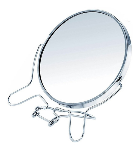 Espejo 360* De Maquillaje Doble Cara Zoom Aumenx2 Belleza Marco Plateado