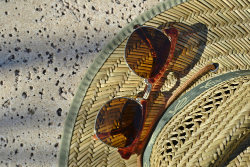 Anteojos De Sol Vintage Combinados Marco Efecto Naranja Marrón Claro Naranja Oscuro Dorado