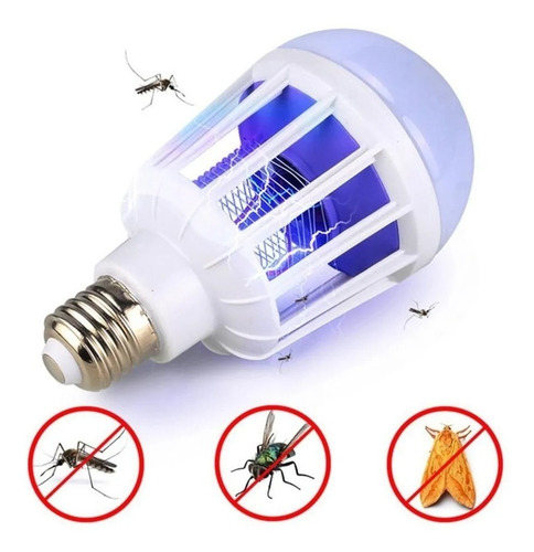 Ampolleta Led 2 En 1 Mata Mosquito Moscas Polillas Zancudos