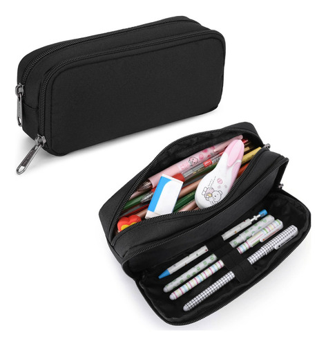 Estuche Negro De Gran Capacidad Para Lápices Para Hombre, Si