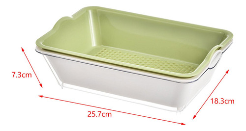 Cesta Para Lavar Verduras, Lavabo Y Cesta De Verde 3 Niveles