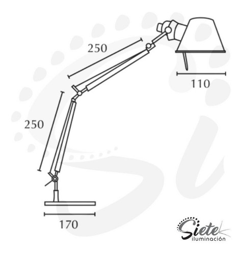 Imagen 2 de 7 de Lámpara De Escritorio Velador Moderno Led 5,5w Tolomeo Mesa